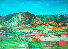 Vista de Rodalquilar con cerro de la Hortichuela