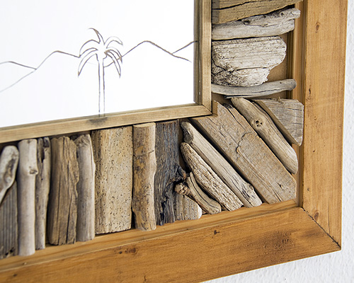 Espejo marco maderas recicladas