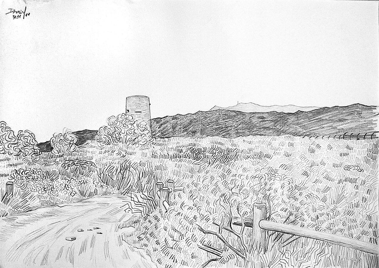 Paisaje con torre vigía