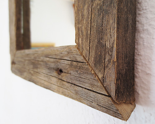 Mirror rustic black frame