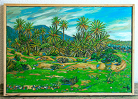Oasis with palms