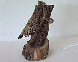 Fiber with log lamp