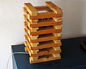 Lamp from slats